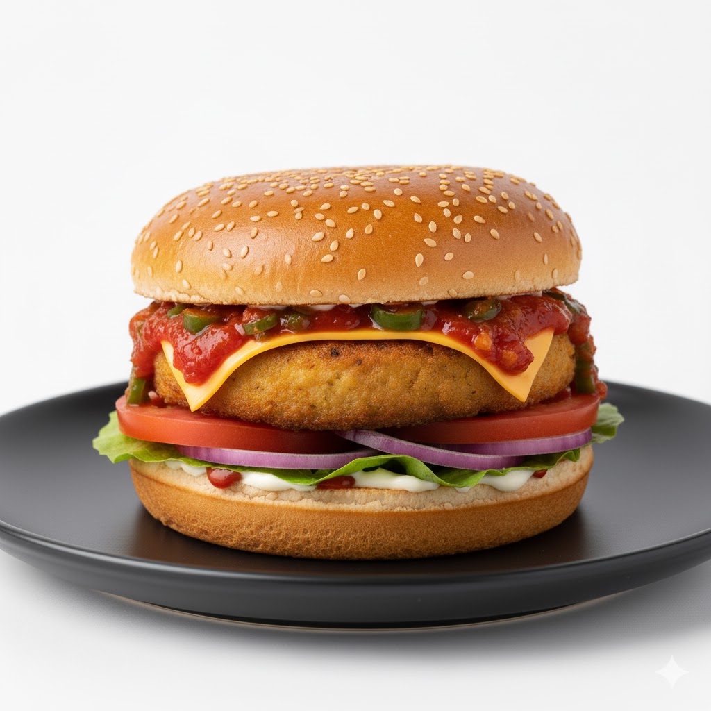 Veg Chilli & Cheese Burger